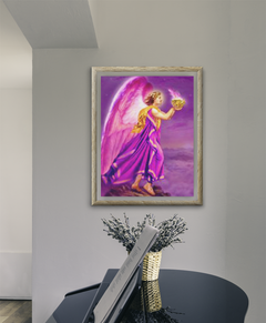 Archangel Zadkiel Framed Painting Over Piano