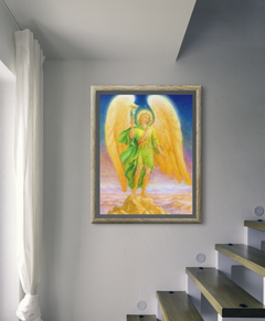 Archangel Holding the Caduceus By Stairs