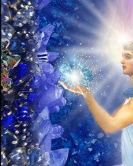 Archangel with Aquamarine Crystal Detail