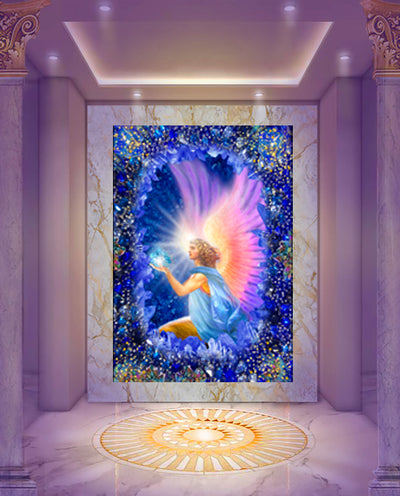 Archangel with Aquamarine Crystal