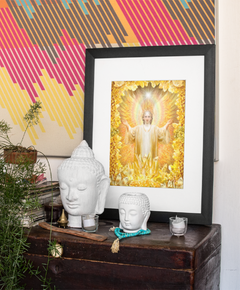 Archangel with Calcite Crystal On Altar