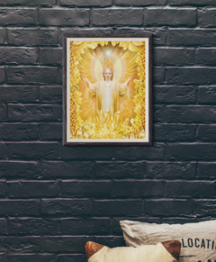 Archangel with Calcite Crystal Over Couch