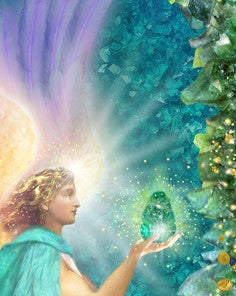 Archangel with Emerald Crystal Detail