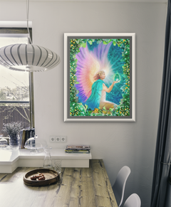 Archangel with Emerald Crystal In Kitchen