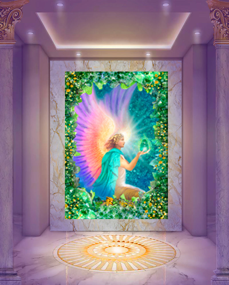 Archangel with Emerald Crystal