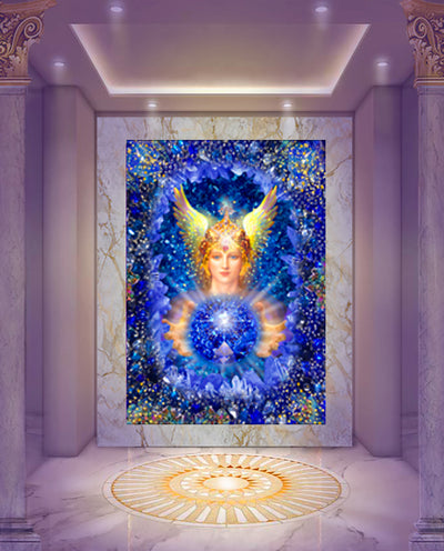 Archangel with Sapphire Crystal 
